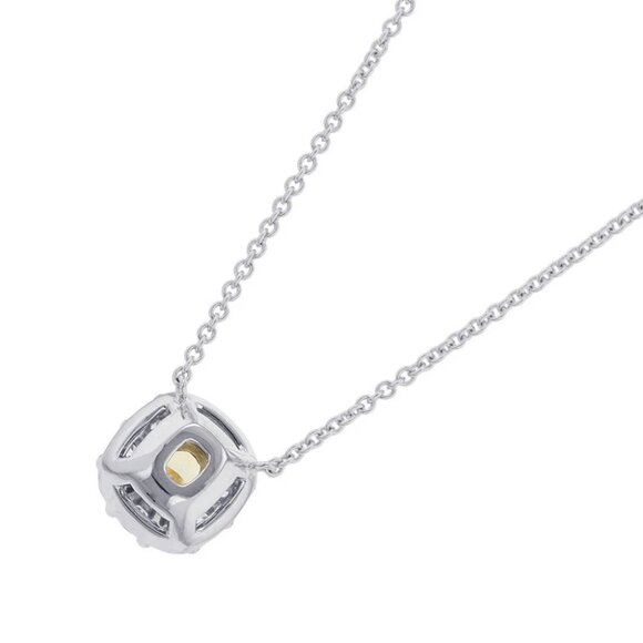GRAFF Icon Cushion Cut Yellow Diamond Pendant K18WG/K18YG RGP845 - Picture 3 of 12